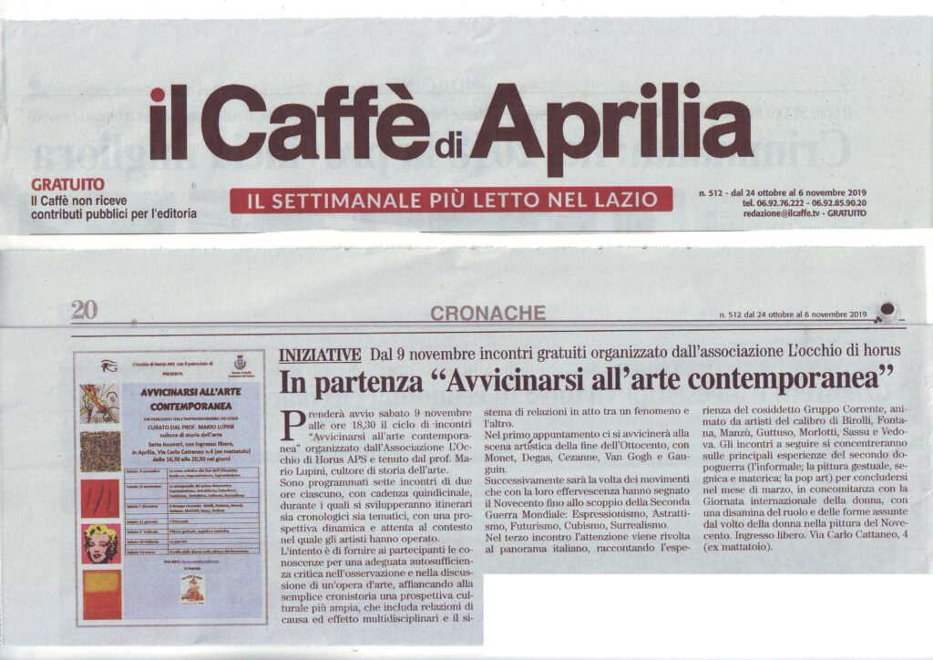 Articolo apparso su Il Caffè di Aprilia